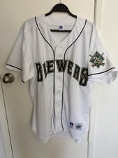 Authentic Milwaukee Brewers 1970-1994 25th Anniversary Russell White Jersey 48