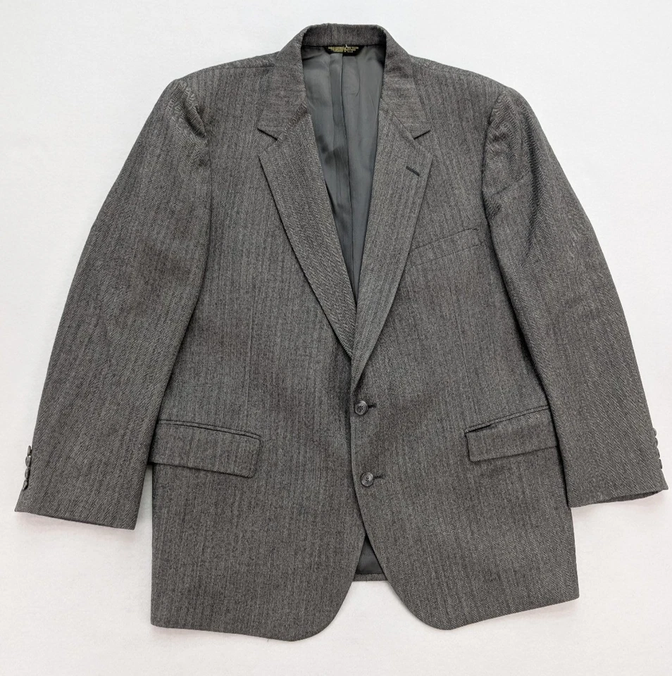 Traje C&R Clothiers Vintage Para Hombre Talla 46R Gris Espiga Pantalones Talla 36x30 Foto 2 de 4