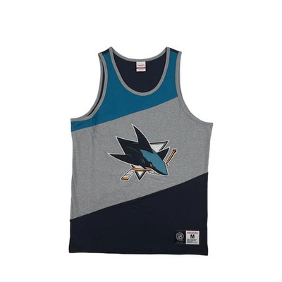 San Jose Sharks NHL Mitchell & Ness Color Blocked Cotton Tank Top