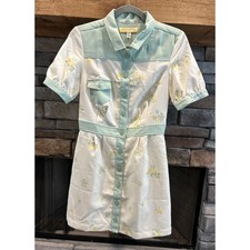 Women’s URBAN OUTFITERS Mint Carla Collared Mini Dress Size S *A7