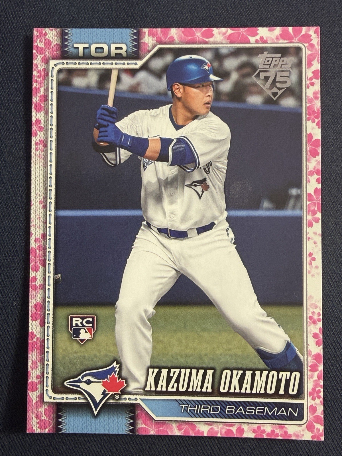 2026 Topps Series 2 Japan Edition Kazuma Okamoto RC Cherry Blossom /99 #443