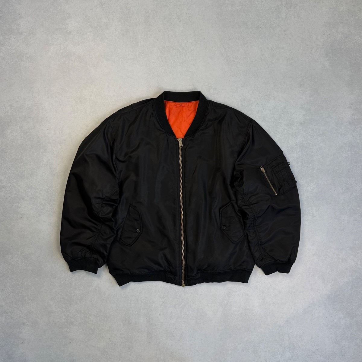 VINTAGE FOSTEX GARMENTS MA-1 REVERSIBLE NYLON BOMBER JACKET RAF VINTAGE FOSTEX GARMENTS MA-1 REVERSIBLE NYLON BOMBER JACKET RAF