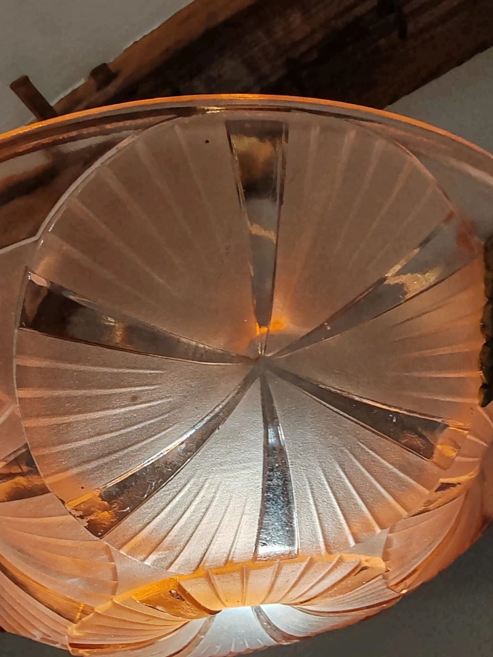 suspension Lustre plafonnier verre art déco Degué  - Photo 4/4