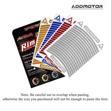 Addmotor Bike 20" 26"Wheel Rim Stickers Stripes Reflective Decals Tape Reflector