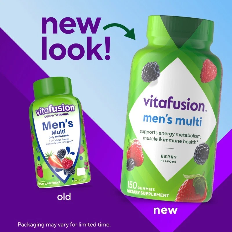 Vitafusion мужские поливитаминные жевательные резинки ягодный вкус 150 жевательных добавок - Изображение 2 из 4