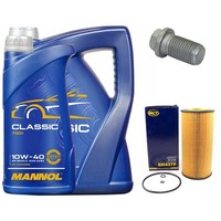 MotoröL Filter Set 10W-40 API SN/CH-4 6 Liter + Schraube FüR Mercedes C-Klasse