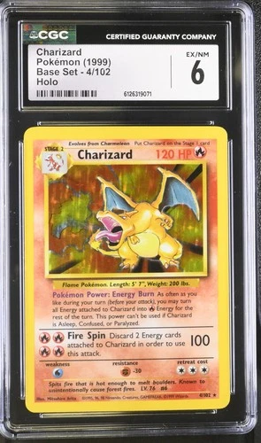 CGC 6 Charizard 1999 Base Set 4/102 Holo Pokemon Card