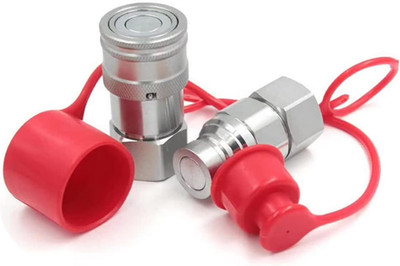3/8'' NPT Skid Steer Bobcat Flat Face Hydraulic Quick Disconnect Coupling Fits IS