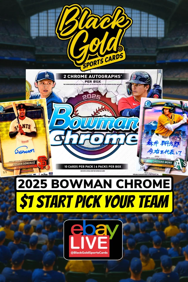 $1 RANDOM TEAM 2025 BOWMAN CHROME BREAKS