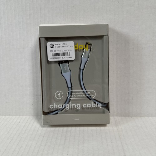 Heyday 4ft Blue Charging Cable Compatible With USB-C Enabled Devices - 第 1/5 張圖片