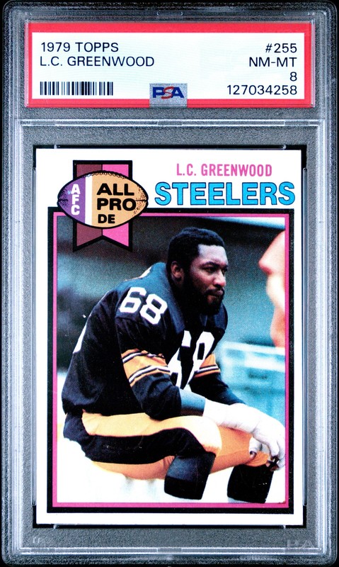 1979 TOPPS #255 L.C. GREENWOOD PSA 8