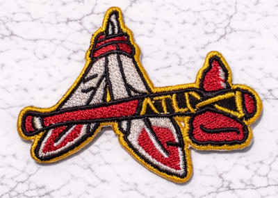 ATLANTA BRAVES MLB LOGO EMBROIDERED IRON OR SEW ON PATCH 3''X2.25'' FREE SHIPPING