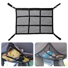 Car Ceiling Cargo Net Pocket, 31"x21" Nine Grid Mesh Nine SUV Roof Organizer Lon