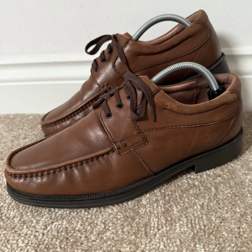 CLARKS Scarpe da uomo Clark’s Cushion Cell marrone formali stringate in pelle taglia UK 9