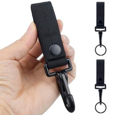 2-Pack Heavy Duty Key Holder Clip for Belts - Metal Snap Hook Nylon MOLLE St...