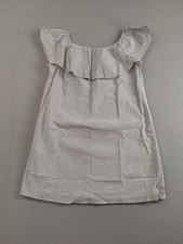 Eliza J Women Dress 14 Blue Striped Off Shoulder Ruffle Mini Casual Summer Wear