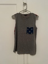 Vintage Truly Madly Deeply Muscle Tank Top Grey Made In USA Size XS