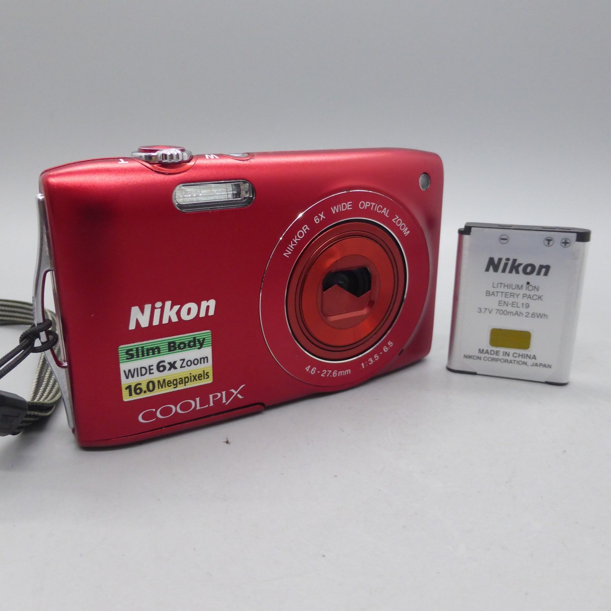 Nikon Digital Camera Coolpix S3200 16.0MP Red Tested | eBay