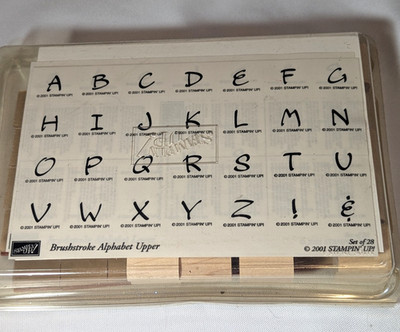 Stampin' Up! Brushstroke Alphabet Upper & Lower  2001 Unused