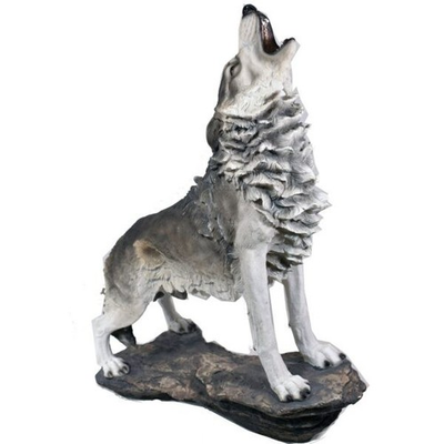 #ad #ad WOLF HOWLING 23.5″ Sculpture Carving Figurine Animal Wildlife XXL $153.50
