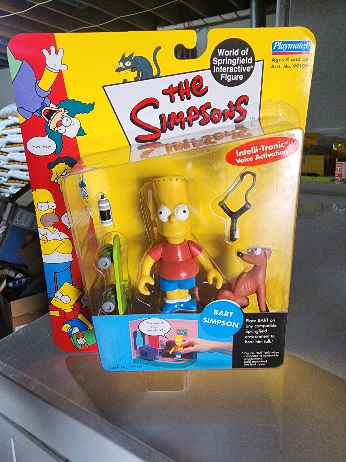 RARE 2000 1ST SERIES! NEW PLAYMATES WOS Interactive Figure BART SIMPSON WOW!