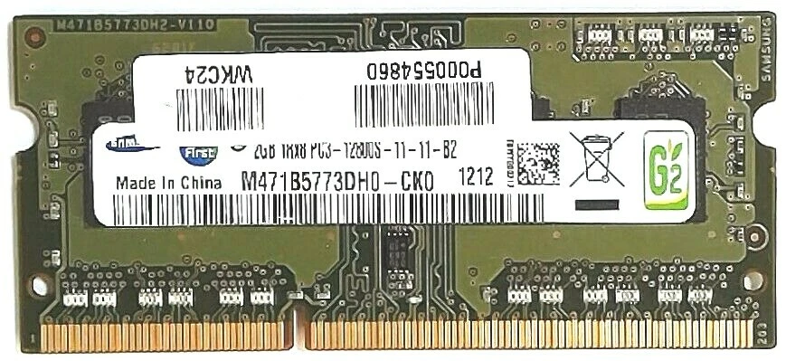 Samsung PC12800 (1600MHz) - DDR3 Memory RAM - 2GB - 200 PIN - M471B5773DH0-CK0 - Image 3 of 4