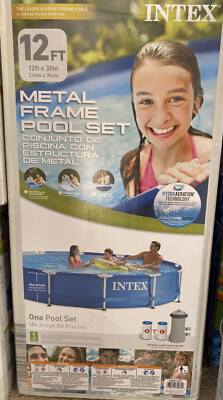 Intex 12' x 30'' Metal Frame Above Ground Pool w/ Filter Pump