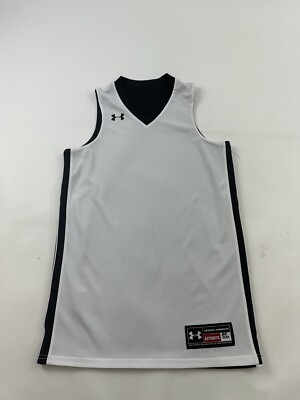 Under Armour Basketball Jersey Mens Small White Black Reversible Practice