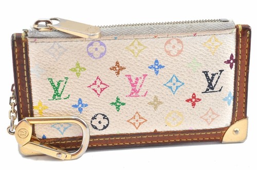 Louis Vuitton Monogram Multicolor Pochette Cles White Coin Case M92655 LV  F1749 | eBay