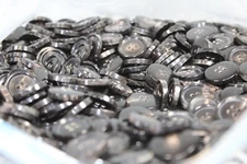 20 mm Buttons Raised Rim 4-Hole Wholesale 1 lb 12 oz Black Brown marble