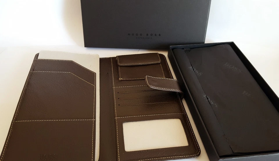 HUGO BOSS Portafoglio Cartellina Porta Documenti Vera Pelle - colorTesta di Moro - Imagen 2 de 3