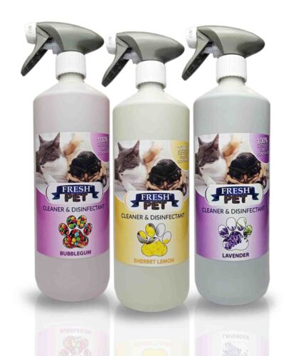 Kennel Cattery Cleaner Anti Bac & Deodoriser 1L Spray Recycled Bottle Fresh Pet® - Picture 1 of 31
