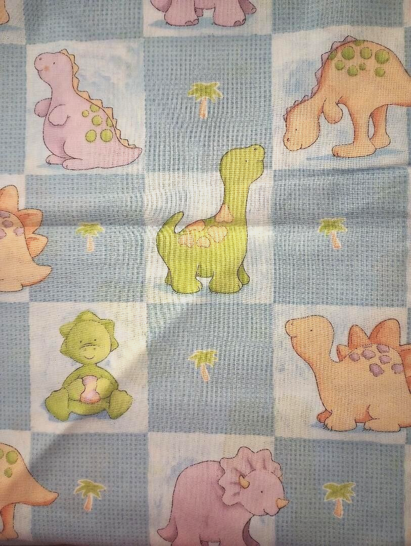 Dinosaur baby animal fun fabric piece 15x8 inches USA seller