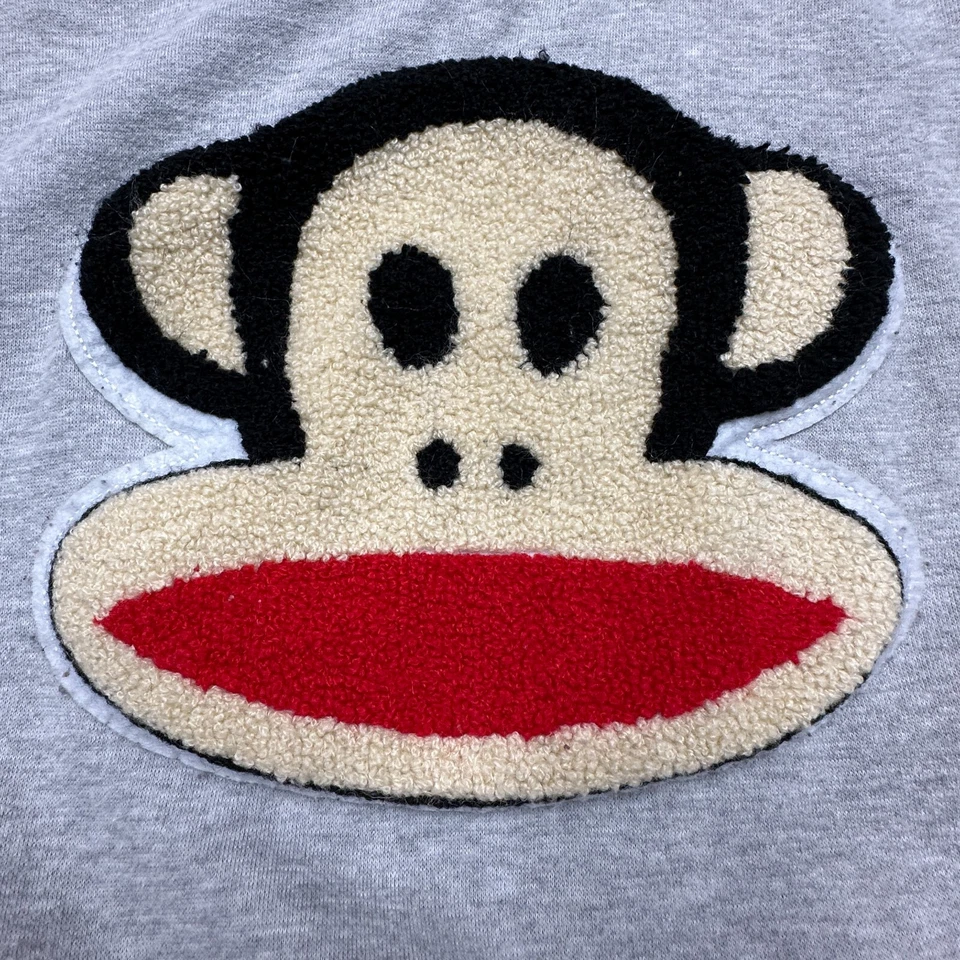 Paul Frank Sweatshirt Junior Medium Gray Julius Monkey 3D Embroidered Y2K Fun - Image 3 of 4