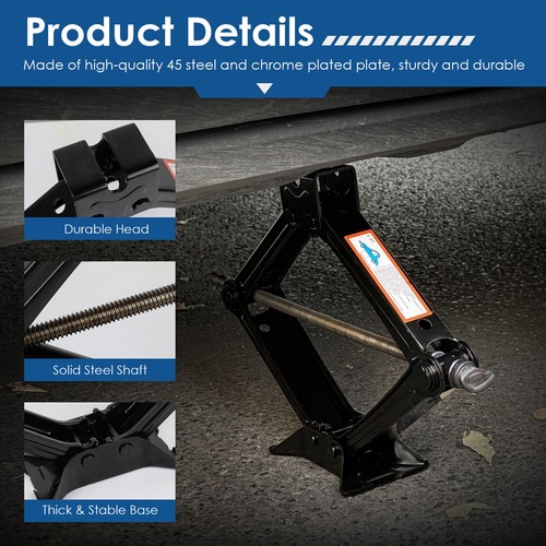 2 Ton,3 Ton Scissor Jack Handle Crank Wheel Lug Wrench Tool Kit Car Garage Tire - Foto 11 di 15