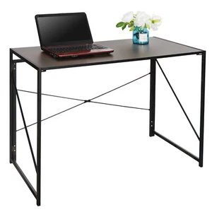 Bureau d'écriture d'ordinateur pliable Accueil Bureau Pc Table d'ordinateurs portables Easy Assemblage Brown