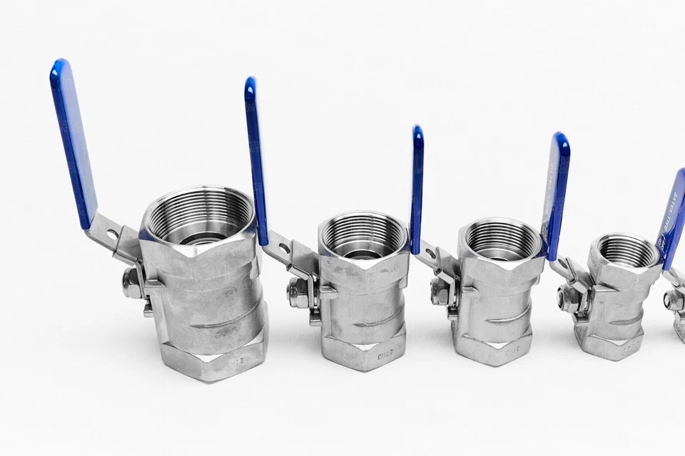 316 Stainless Steel  - 1 Piece - BSPP - Blue Lever Handle Ball Valve - 1/4" - 2" - Image 4 of 4