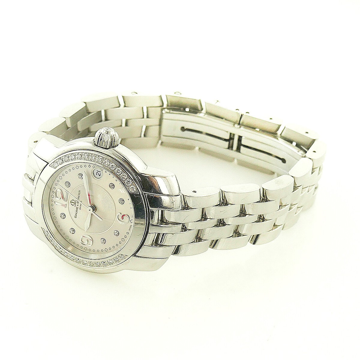 BAUME & MERCIER CAPELAND 65383 QUARTZ SILVER DIAL DIAMOND