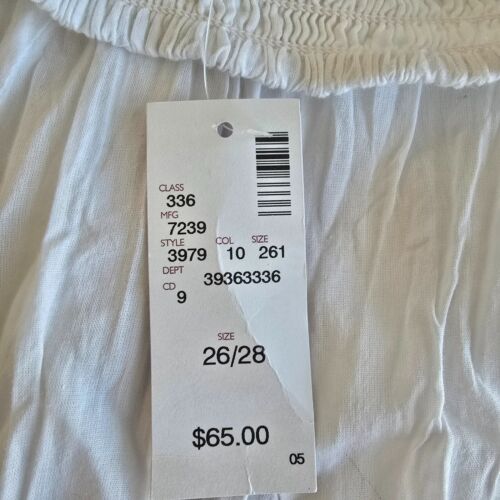 Avenue VIP Plus Size 26/28 White 100% Cotton Broomstick Crinkle Skirt NWT - Picture 6 of 13