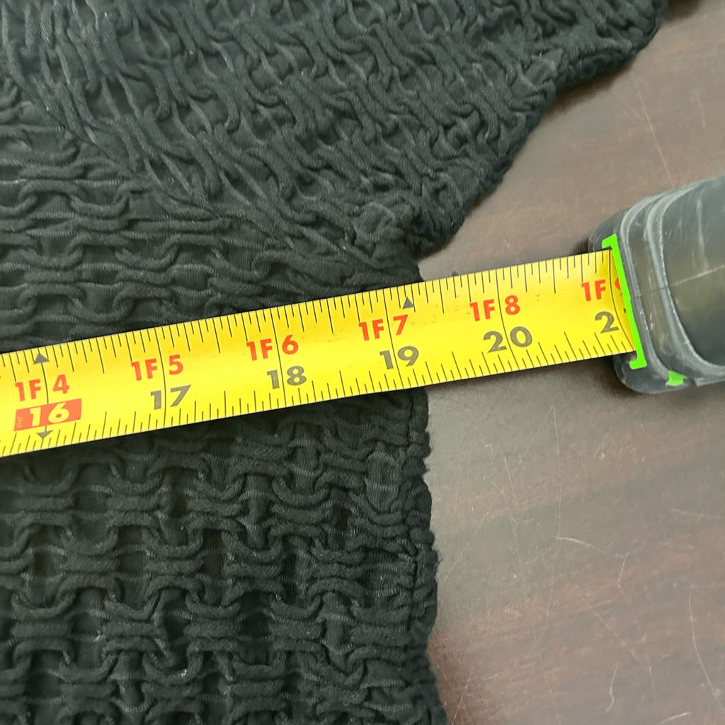 CMC Color Me Cotton Women’s Black Textured Stretch Tunic Minimalist Top Size L