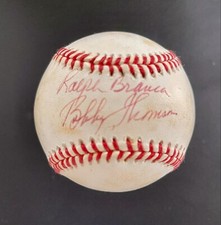 Bobby Thompson Ralph Branca Signed Rawlings National League Official Ball,No COA