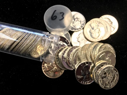 1963-P 25C WASHINGTON SILVER QUARTER GEM PROOF ROLL