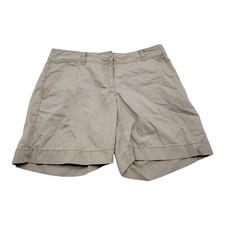 Ann Taylor Loft Shorts Womens 2 Beige Chino Front Cotton Casual Vacation Beach