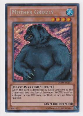 YUGIOH! MOTHER GRIZZLY - SECRET RARE - UNLIMITED EDITION - LCYW