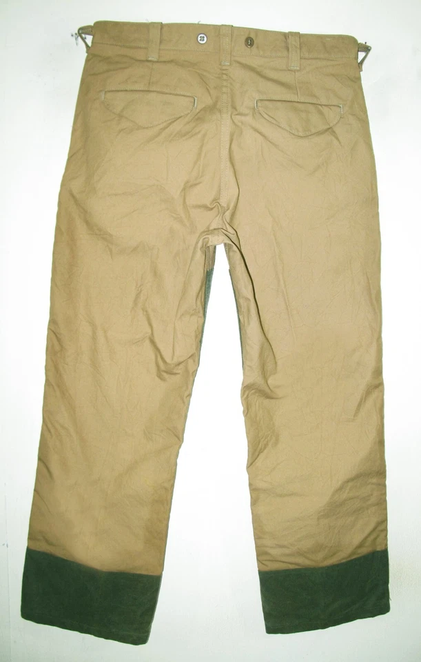 *HOT USA Men FILSON 575 HUNTING CAMPING DOUBLE KNEE SUSPENDER WAXED Pants 34 x32 - Image 3 of 4
