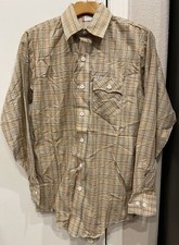 VTG 70s McGregor Long Sleeve Button Shirt Western Cowboy Striped Medium