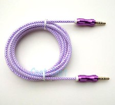 3.5mm Rubberized Braid 4 Pole TRRS 1.5M Aux Car Audio Headphone Cable