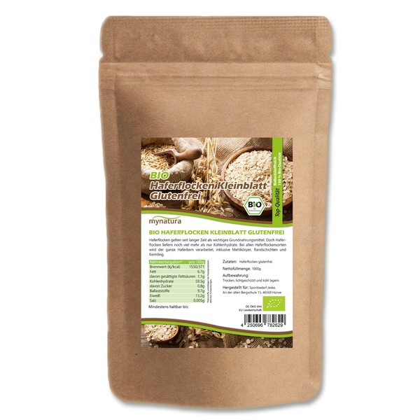 Mynatura Bio Haferflocken Kleinblatt 2X 1000G I Hafer MüSli Porridge-image