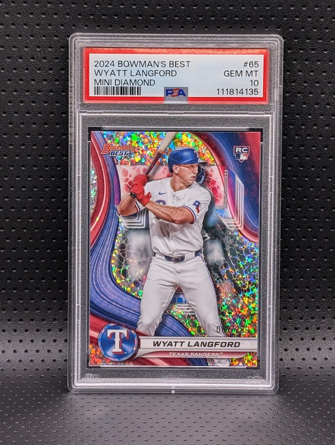 2024 Bowman's Best Wyatt Langford RC MINI DIAMONDS Refractor /299 PSA 10 Gem