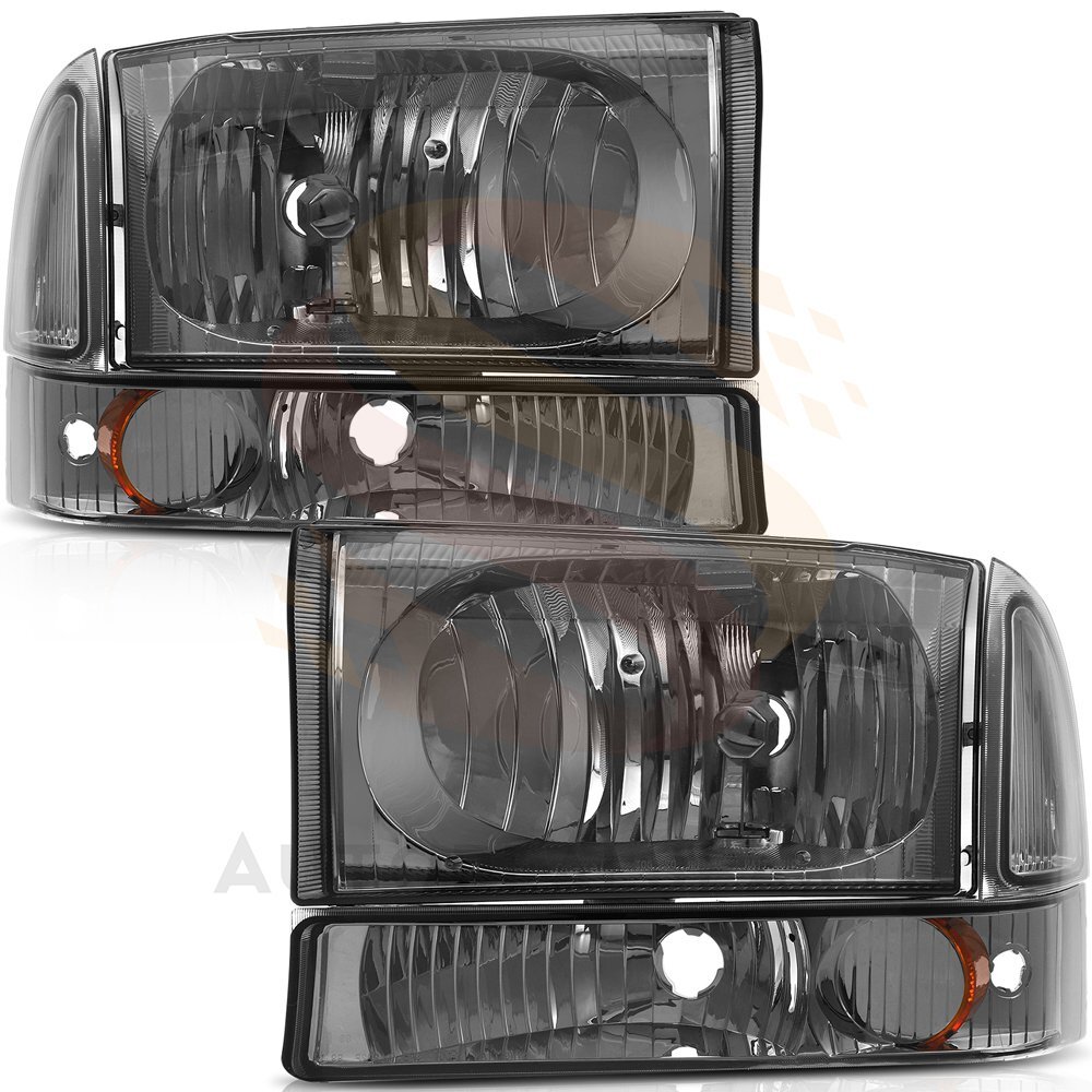 2000-2004 Ford Excursion Replacement Headlights Headlamps Assembly Pair